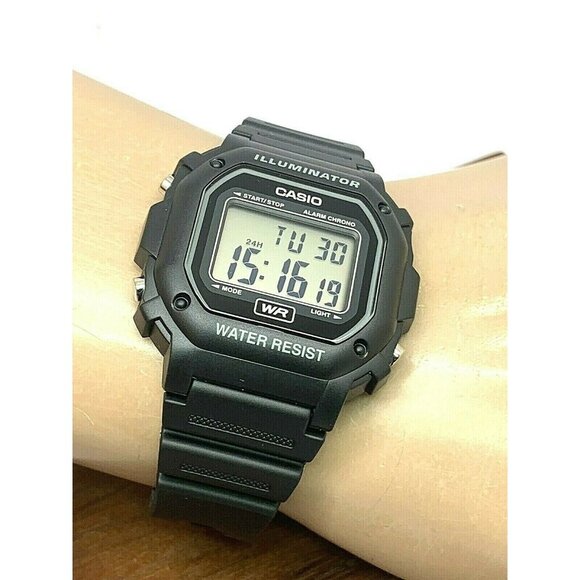 Casio Men's Watch F108WH-1A Illuminator Quartz Digital Black Resin Sport 3224 - Picture 6 of 13